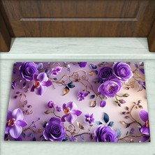 Colorix Carpet Çiçek Desenli Dekoratif Kapı Önü Paspası No: 2702