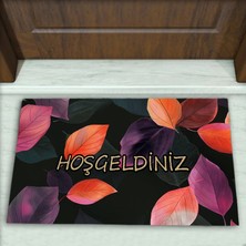 Colorix Carpet Yaprak Desenli Dekoratif Kapı Önü Paspası No: 2272
