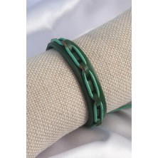 Mustran Yeşil Renk Deri Ipli Erkek Bileklik