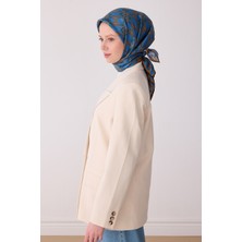 Belli Klasik Desen Ipek Twill Eşarp - 2026 Ilkbahar-Yaz (T)  4328-04