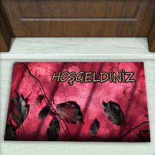 Colorix Carpet Yaprak Desenli Dekoratif Kapı Önü Paspası No: 2813
