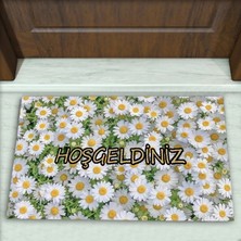 Colorix Carpet Papatya Desenli Dekoratif Kapı Önü Paspası No: 2130