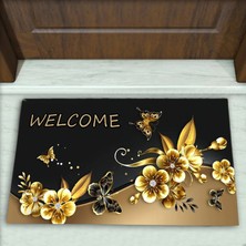 Colorix Carpet Çiçek Desenli Dekoratif Kapı Önü Paspası No: 2416