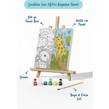 Tabdiko Sevimli Safari Hayvanları – Çocuk Boyama Tuvali Seti 20X20 cm
