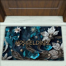 Colorix Carpet Çiçek Desenli Dekoratif Kapı Önü Paspası No: 2151
