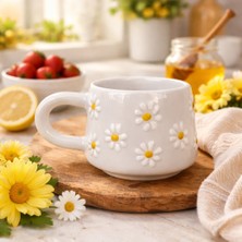 Casa Plusklasik Çayır Papatya Seramik Kupa Bardak Mug