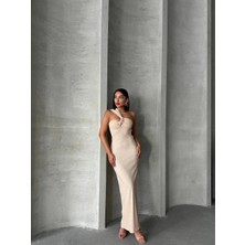 Colezium Tek Omuz Pliseli Elbise