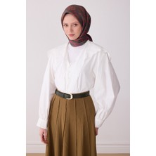 Belli Klasik Desen Ipek Twill Eşarp - 2026 Ilkbahar-Yaz (T)  4328-05