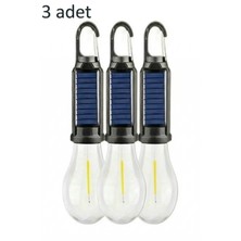 Dream Plus 3 Adet Çok Amaçlı 3 Kademeli Solar Enerjili ve Şarj Edilebilir Kamp & Bahçe Ampulü