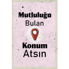 tp Retro Vintage 5 mm Ahşap Üzerine Konum Temalı Poster Tablo 20X30 cm
