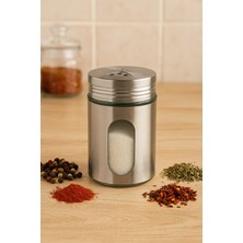 Mustran Metal Tuzluk Biberlik Baharatlık 200 ml Gri