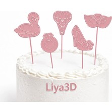Liya3D Bekarlığa Veda Temalı Pasta Süsü (5'li)