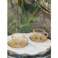 YNSK 6’lı Çay Kahve Fincan Takımı Cam Fincan Seti