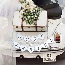 Kalpli Just Married Düğün Banner Afişi Kına Gecesi Bride To Be Bekarlığa Veda Süsü 11PARÇA