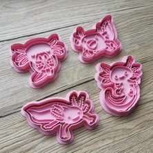 Liya3D 🩷 Axolotl Kurabiye Kalıbı Seti (Sevimli Semender Tasarım)