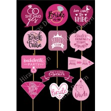 Hiras Dizayn 12'li Büyük Boy Bekarlığa Veda Konuşma Balonu Seti Kına Gecesi Bride To Be Bride's Team She Said Yes