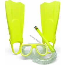 Mustran Çocuk 3'lü Deniz-Havuz Set Palet Maske Şnorkel Dalış Seti Pvc 24-29 Numara Ayarlanabilir Kayışlı