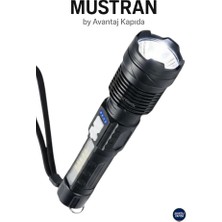 Mustran Şarjlı Taktik El Feneri–zoom Odak 6 Mod Led+Cob,palaska & Klips,kılıf Kutulu