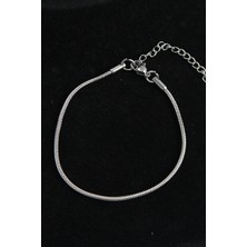 Mustran 316L Çelik Oval Italyan Model Gümüş Renk Erkek Bileklik