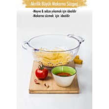 Mustran Akrilik Şeffaf Makarna Süzgeçi & Sebze Meyve Süzgeçi