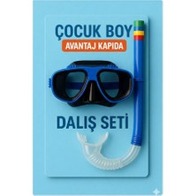 Mustran Çocuk Maske Şnorkel Dalış Seti Orta Boy 5-8 Yaş Ayarlanabilir Deniz Havuz