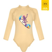 Daring Littles Uv Korumalı Upf 50+ Uzun Kollu Fırfırlı Ahtapot Baskılı Mayo -  Geri Dönüştürülmüş Kumaş - Inka Koleksiyonu