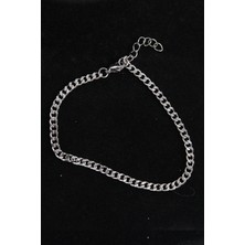 Mustran 316L Çelik Ince Klasik Model Gümüş Renk Erkek Bileklik