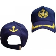 Captain Unisex Dümen Çapalı Ayarlanabilir Gemici Kaptan Denizci Şapkası