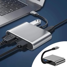 Esranın Dünyası Mey Ithalat® 4’ü 1 Arada Type-C To Hub Dönüştürücü Adaptör – 4K Ultra Hd HDMI & VGA Görüntü Aktarımı, Pd Hızlı Şarj Destekli, USB Çoklayıcı