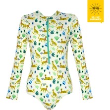 Daring Littles Uv Korumalı Upf 50+ Uzun Kollu Leopar Desen Mayo -  Geri Dönüştürülmüş Kumaş - Lıana Koleksiyonu