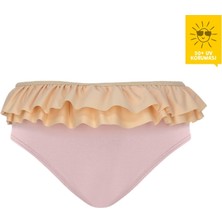 Daring Littles Uv Korumalı Upf 50+ Fırfırlı Pembe Bikini Altı - Geri Dönüştürülmüş Kumaş