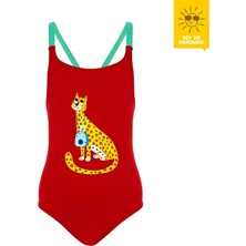 Daring Littles Uv Korumalı Upf 50+ Çapraz Askılı Leopar Baskılı Mayo - Geri Dönüştürülmüş Kumaş - Lıana Koleksiyonu