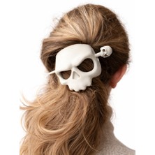 Yapı3D Kafatası Tasarımlı Saç Tokası | Gotik Stil Saç Aksesuarı | Kemik Görünümlü Sert Plastik Toka | Kadın Saç Toplama Aparatı