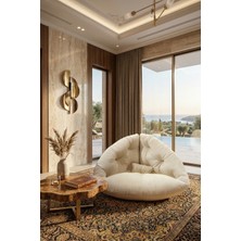 AVYNA Vıonex™ Relax Lounge Koltuk | Tv, Oyun & Playstation Uyumlu Yer Minderi Armut Koltuk - Krem