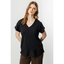 Eskişehir Mağazacılık 71476 Onteks Bluz V Yaka Kısa Kol  Bb