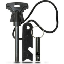 Ematcrt Mey Ithalat® Acil Durum Magnezyum Çubuk Çakmaktaşı Hayatta Kalma Kiti Düdük Hediyeli Özellikli