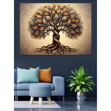 Tablomega Devasa Gövdeli Yaşlı Bilge Ağaç Dekoratif Kanvas - Mdf Ahşap Tablo