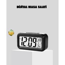 Mey Ithalat® Fotoselli Dijital Masa Saati Aydınlatmalı Alarm ve Tarih Göstergeli