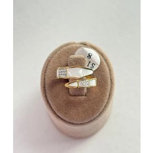 Stelle Jewelry Sedefli Taşlı Yılan Ayarlamalı Yüzük