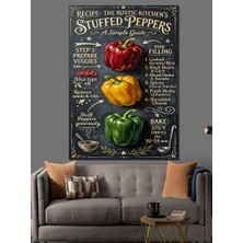 Tablomega Stuffed Peppers Geleneksel Dolma Tarifi Dekoratif Kanvas - Mdf Ahşap Tablo