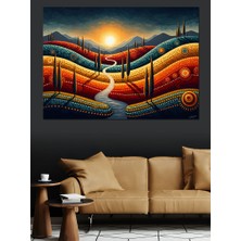 Tablomega Tepeden Dolambaçlı Köy Yolu Manzarası Dekoratif Kanvas - Mdf Ahşap Tablo