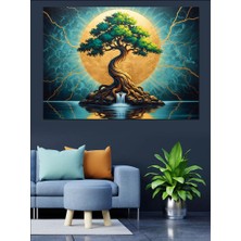 Tablomega Işık Hüzmeleri Altında Yaşam Ağacı Dekoratif Kanvas - Mdf Ahşap Tablo
