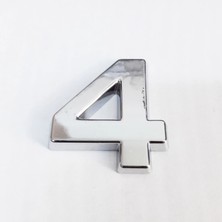 Mey Ithalat® Cemax 4 Rakamı 3,75 cm Krom Yapışkanlı