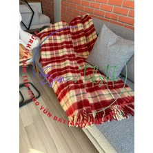 Özyün  %100 Yün Ekose Tek Kişilik Battaniye Kalın Nefes Alır Terletmez,sağlıklı