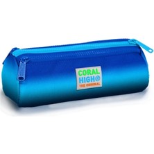 Mey Ithalat® Coral High Kids Lacivert Mavi Renk Geçişli Üç Bölmeli Kalem Çantası 22045