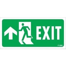 Mey Ithalat® Exit Yukarı Sol Ok Işaretli Uyarı Levhası 17,5X25 KOD:956