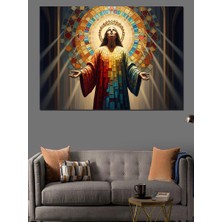 Tablomega Hareler Içinde Meditasyon Yapan Isa Dekoratif Kanvas - Mdf Ahşap Tablo