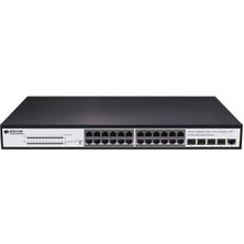Bdcom S2500-24P4S 24 Port 10/100/1000 24 Port Poe 4 x Sfp 370W Layer 3 Yönetilebilir Rack Mount Swıtch