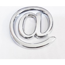 Mey Ithalat® Cemax @ Işareti 3,75 cm Krom Yapışkanlı