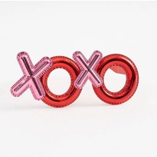 Mey Ithalat® Kırmızı Renk Xoxo Yazılı Parti Gözlüğü 17X7 cm